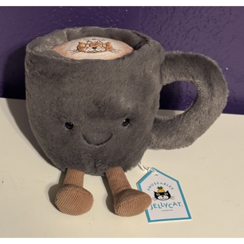 Jellycat Amuseables Coffee Cup Latte Food Cute Soft  Retired New with Tags Rare